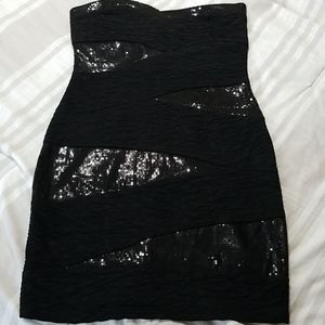 Black Strapless Mini